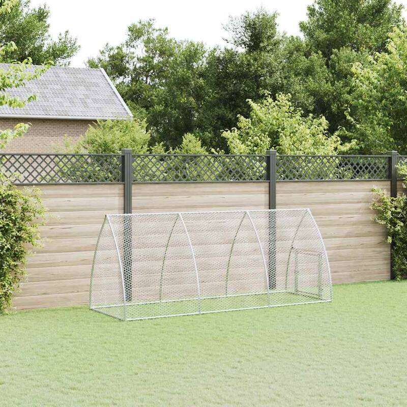 vidaXL Chicken Cage Silver 39.4"/118.1"/236.2"/x41.3"x47.2" Galvanized Steel
