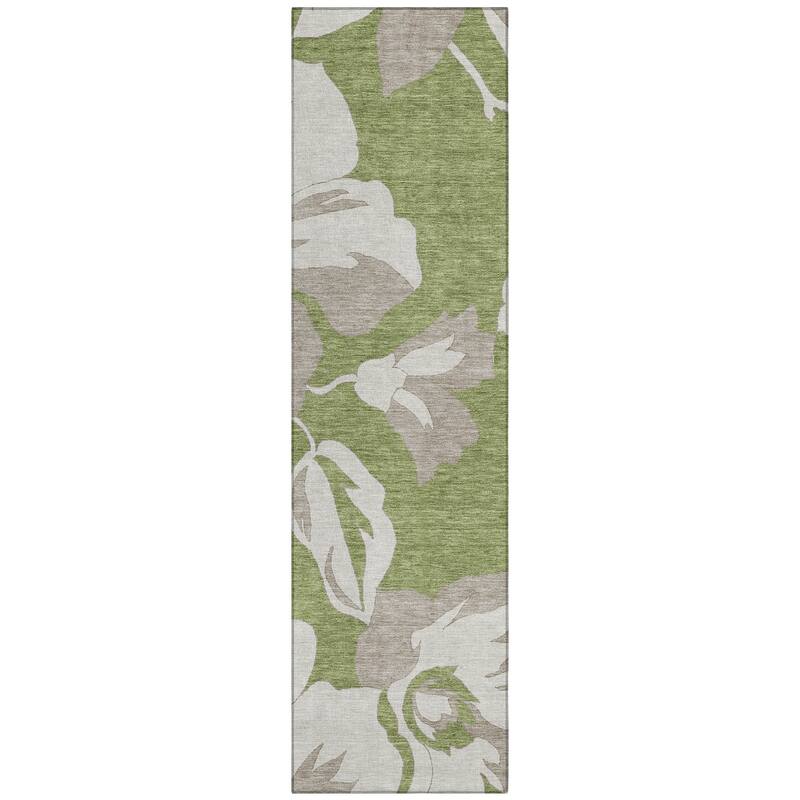Machine Washable Indoor/ Outdoor Chantille Floral Contemporary Rug