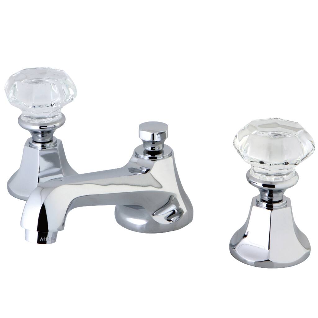 Kingston Brass Crystal Handle Chrome Widespread Bathroom Faucet