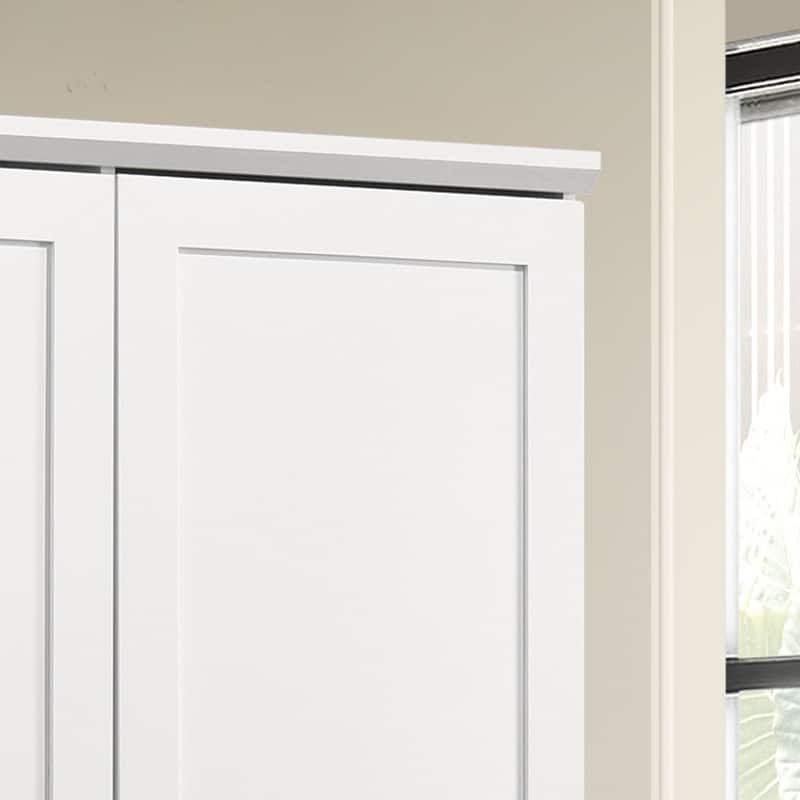 Lincoln White Storage Cabinet with Swing-Out Storage Door
