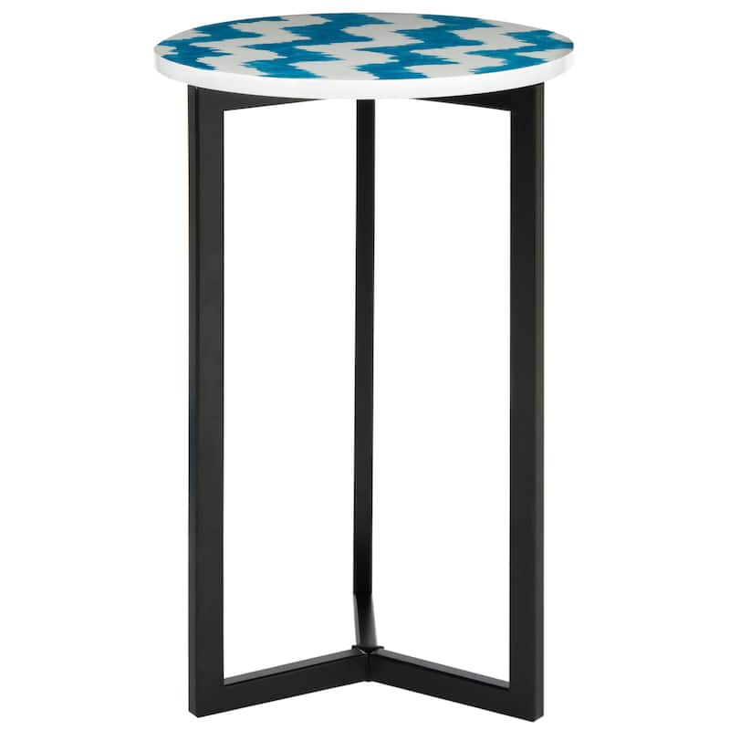 SAFAVIEH Eini Blue/ White End Table - 16Wx16Dx26H - Blue/White