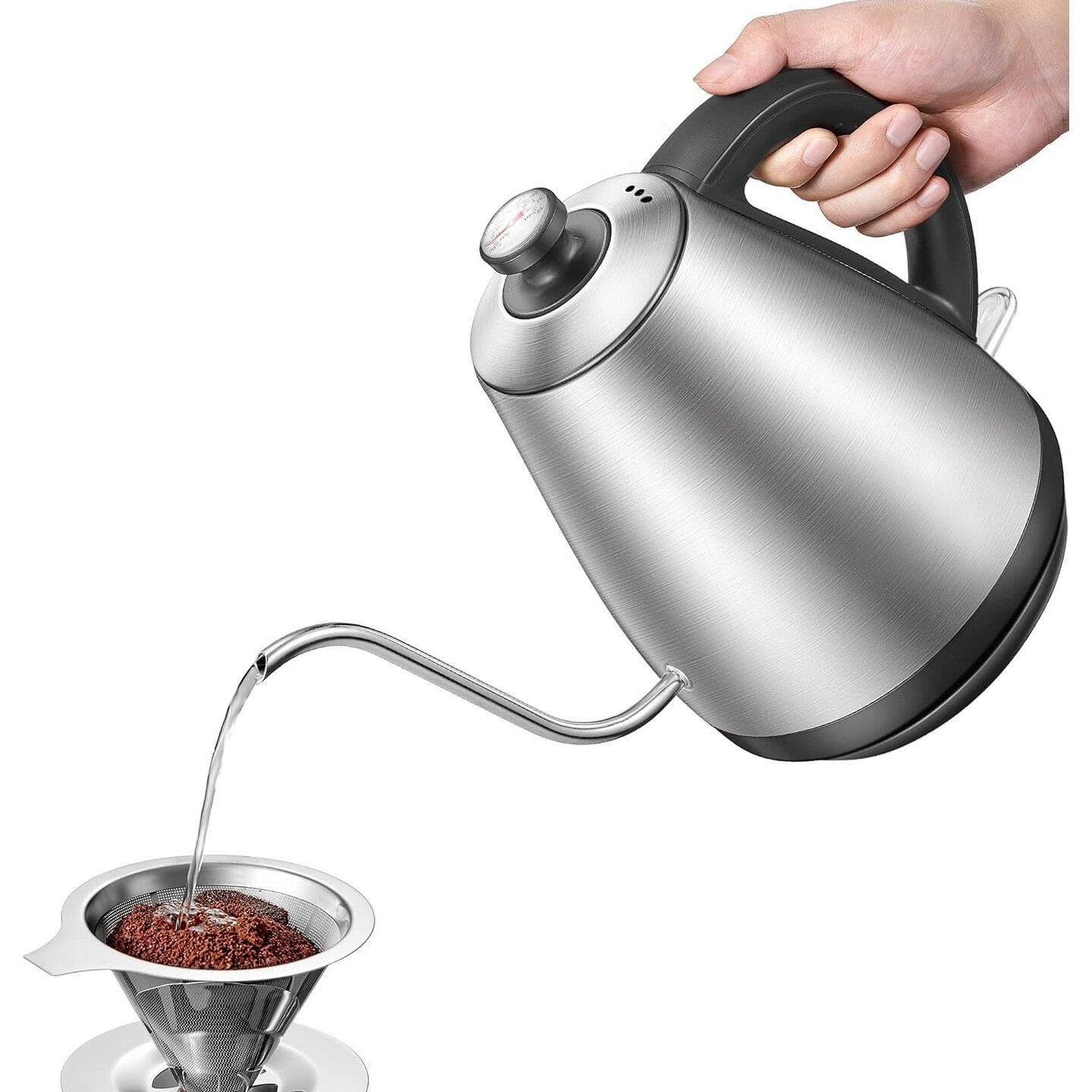 Electric Gooseneck Kettle with Coffee Dripper, Pour Over Coffee