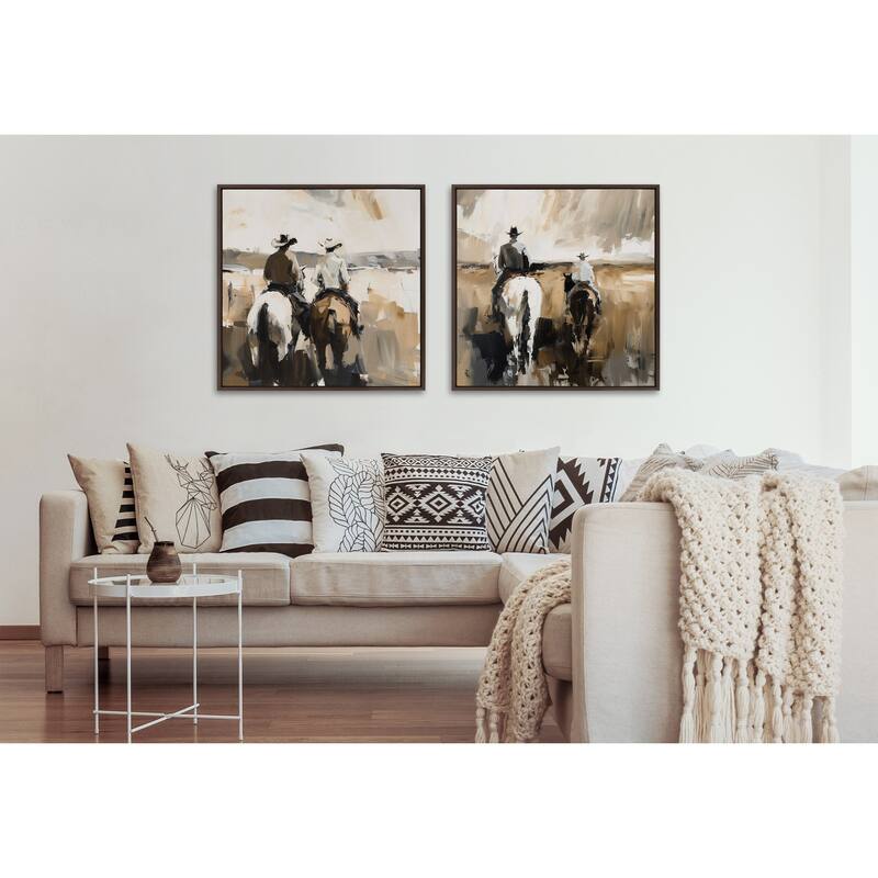Sylvie Western Cowboy Framed Canvas by Creative Bunch Studio