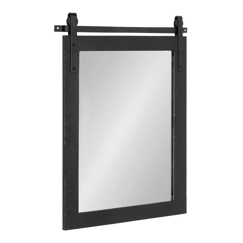 Kate and Laurel Cates Rustic Rectangular Wall Mirror - 18x26 - Black