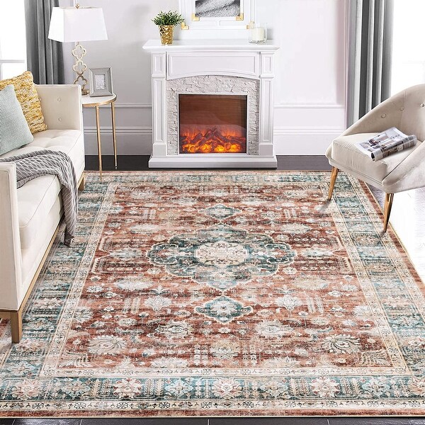 GlowSol Shadow Persian Distressed Area Rug - Bed Bath & Beyond