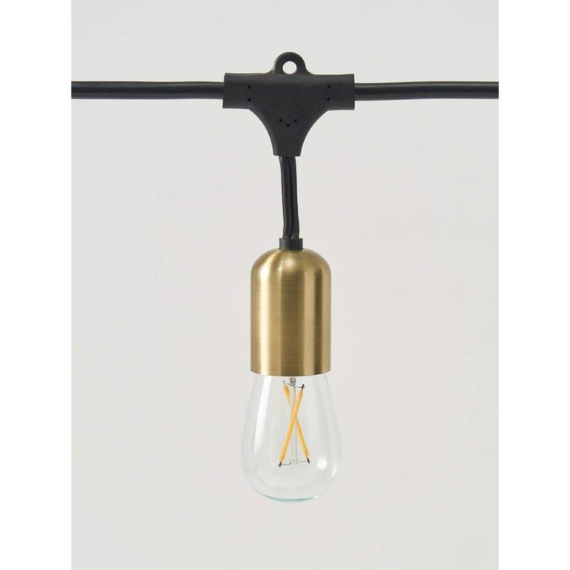 Brightech Ambience Glow 15-Light 48 ft. Outdoor Plug-in 2W 2700k LED S14 Hanging Edison Bulb String-Light