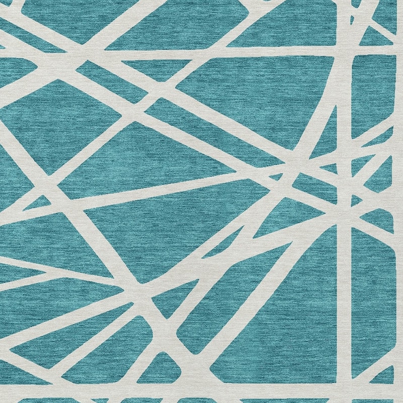 HomeRoots Geometric Transitional Rectangle Outdoor Rug