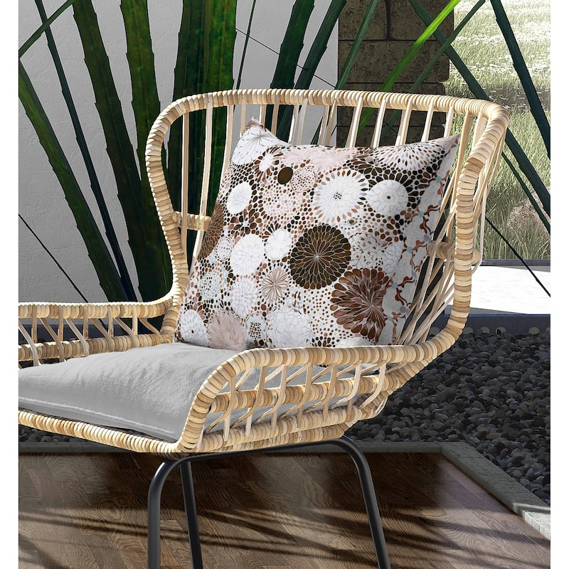 Crystal Drift Indoor/Outdoor Reversible Throw Pillow Pink and Brown