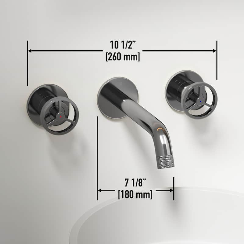 VIGO Cass 3" H 2-Handle Wall Mount Bathroom Faucet
