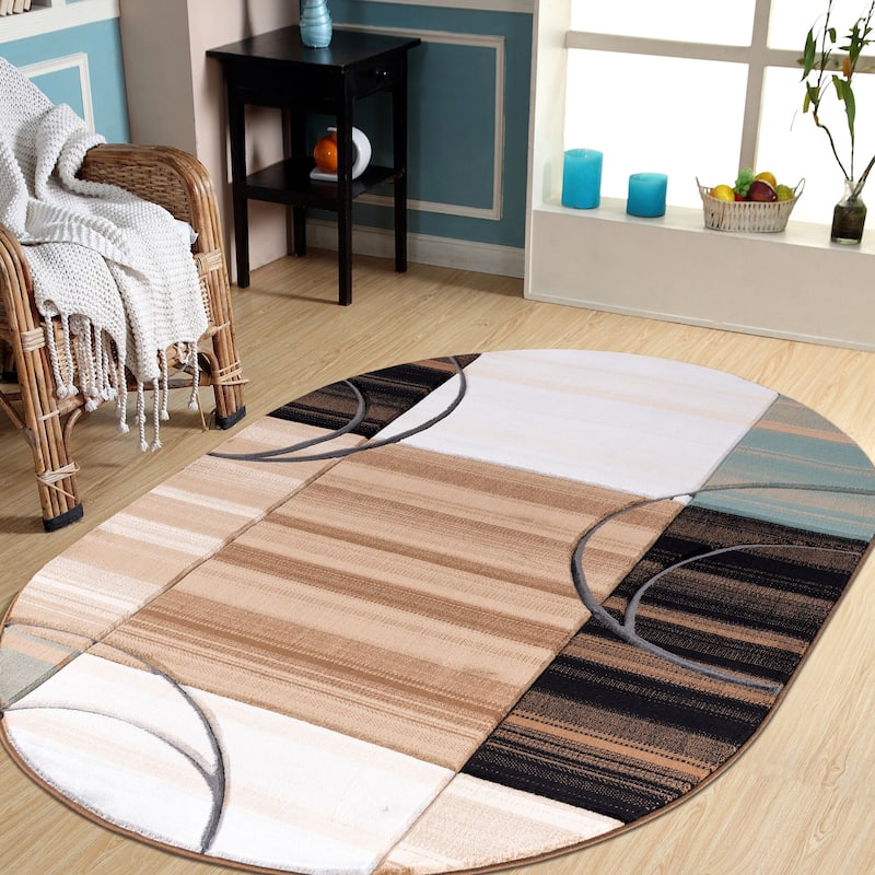 Glamour Brown/Beige Polypropylene Area Rug