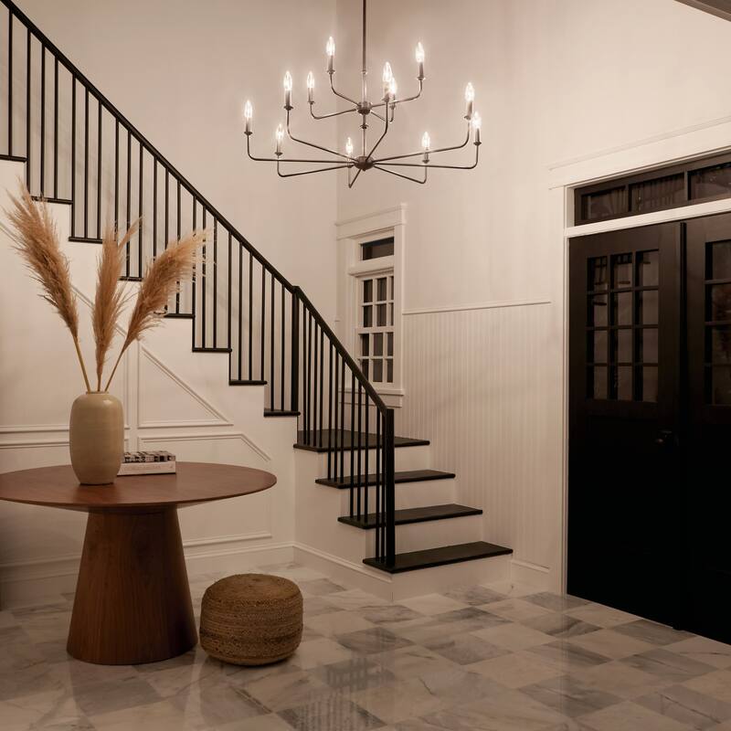 Kichler Lighting Pallas 12-Light Black 2-Tier Chandelier - 42.75 in