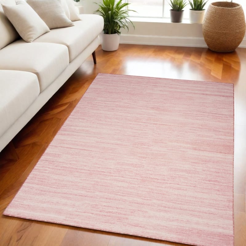 Getuh Power Loomed Abstract Modern Low Pile Area Rug By HomeRoots - 87' X '63' X '0.25 - 87' X '63' X '0.25 - Pink - Rectangle