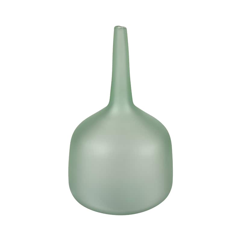 Atlas Moffat Frosted Glass Vase - 12.5 inch Tall - Green