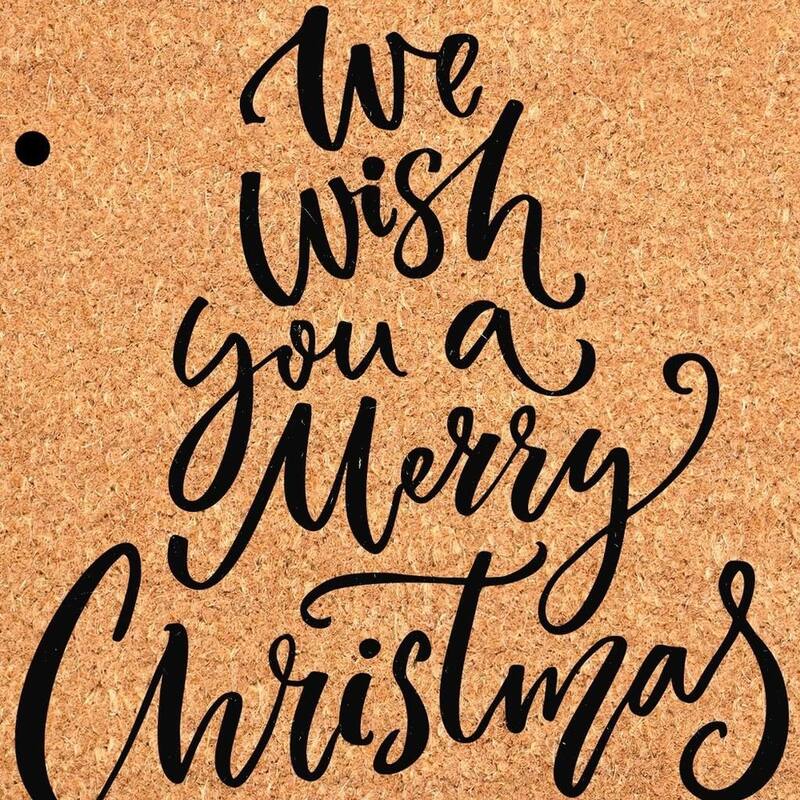 HomeRoots 17" X 29" Brown And Black Christmas Outdoor Coir Door Mat - 17.00' X '29.00
