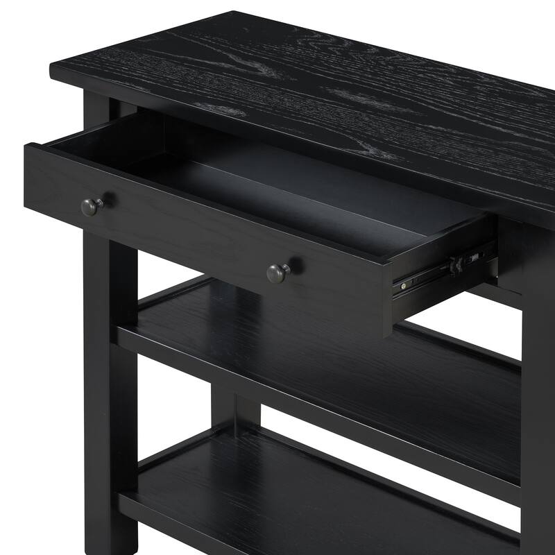 Console Table with Drawer and Two Sturdy Shelves for Entryway, Living Room