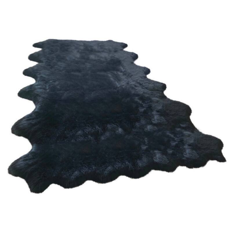 Dynasty Natural 12-Pelt Luxury Long Wool Sheepskin Shag Rug - 5'5" x 9'2"