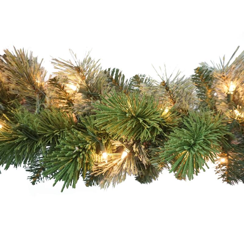 Puleo International 9' x 10" Pre-Lit Oklahoma Pine Artificial Garland