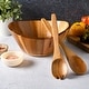 preview thumbnail 8 of 6, Gibson Home Sherwood Salad Bowl With Matching Serving Spoon & Fork