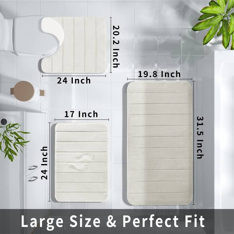 Memory Foam Bath Mat Set