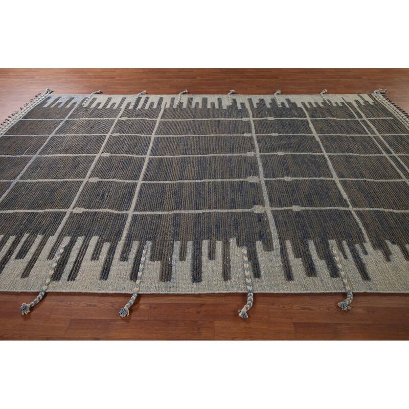 Earth Tone Moroccan Area Rug Handmade Wool Carpet - 7'11"x 12'2"