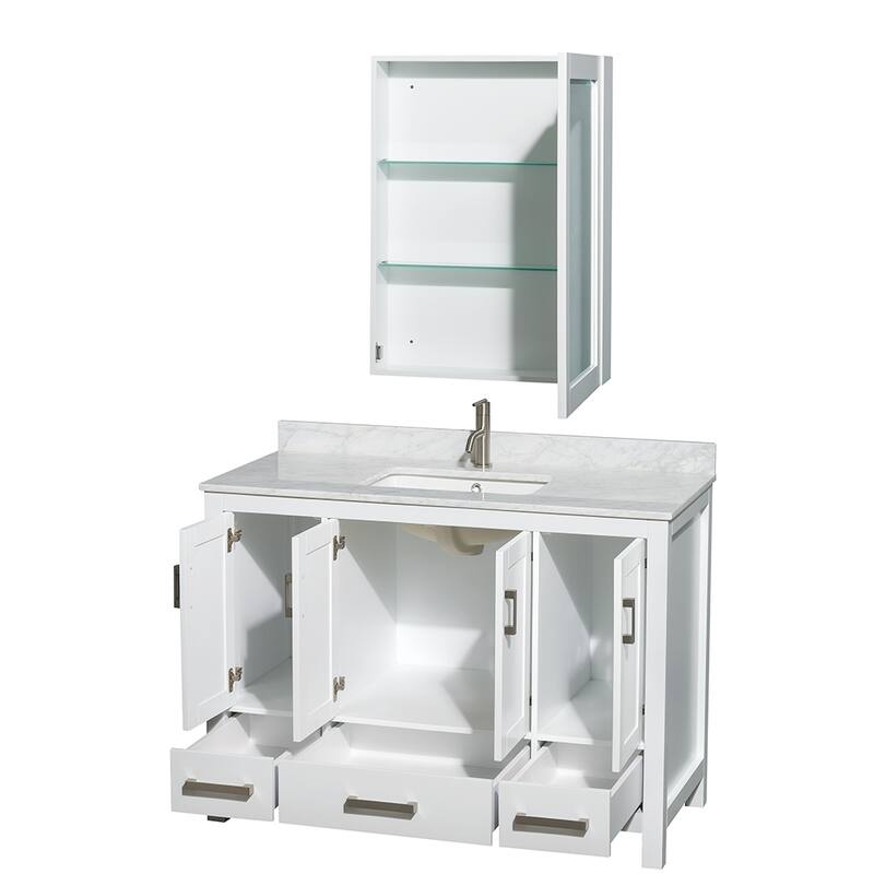 Wyndham Collection Sheffield Single Vanity Set, Medicine Cabinet