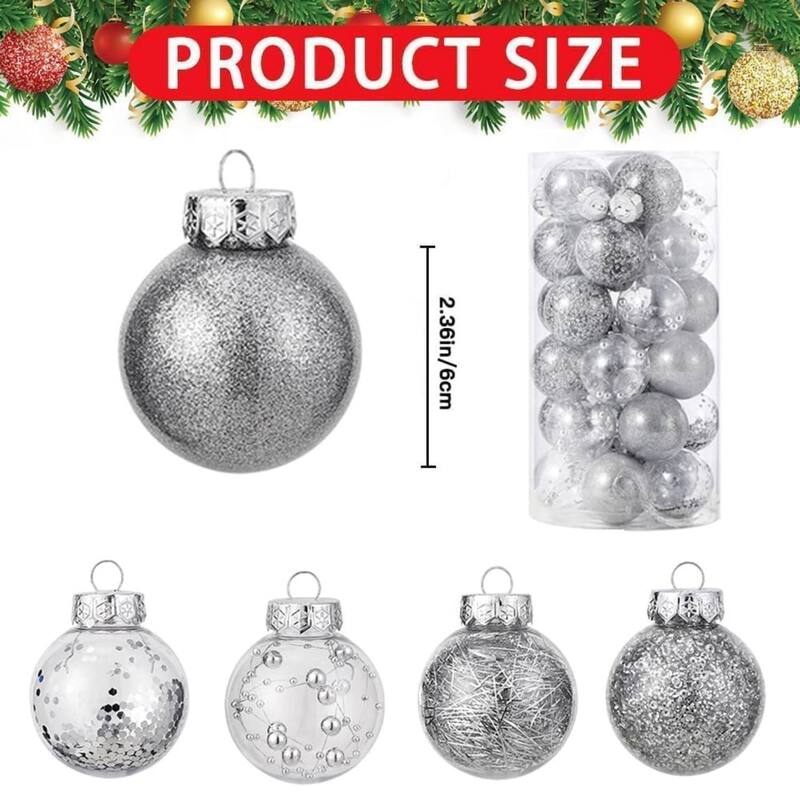30 Pcs Shatterproof Christmas Ball Ornaments for Holiday Wedding Party Decoration - N/A