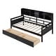 preview thumbnail 7 of 11, Twin size Daybed, Wood Slat Support, with Bedside Shelves and 2 Drawers for Kids Teens Adults Storage Bed Frame, Espresso