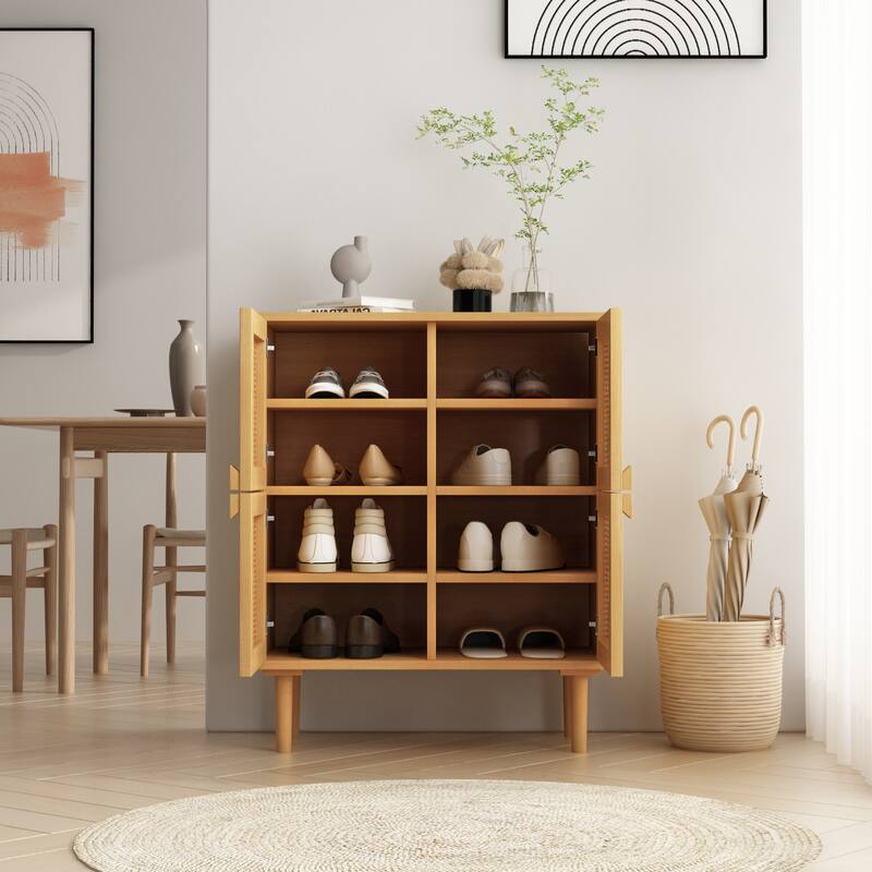 Rattan Mesh Storage Cabinet - N/A