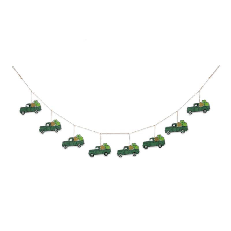 Glitzhome 72"L St. Patrick's Day Holiday Shamrocks Garland