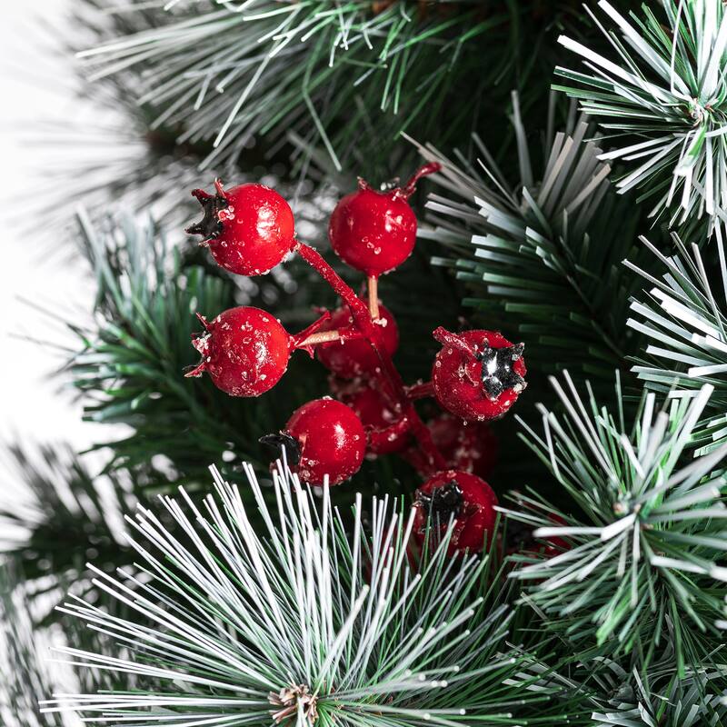 Glitzhome 4ft/5ft/6ft Pre-Lit Pine Artificial Christmas Porch Tree with Warm White Lights