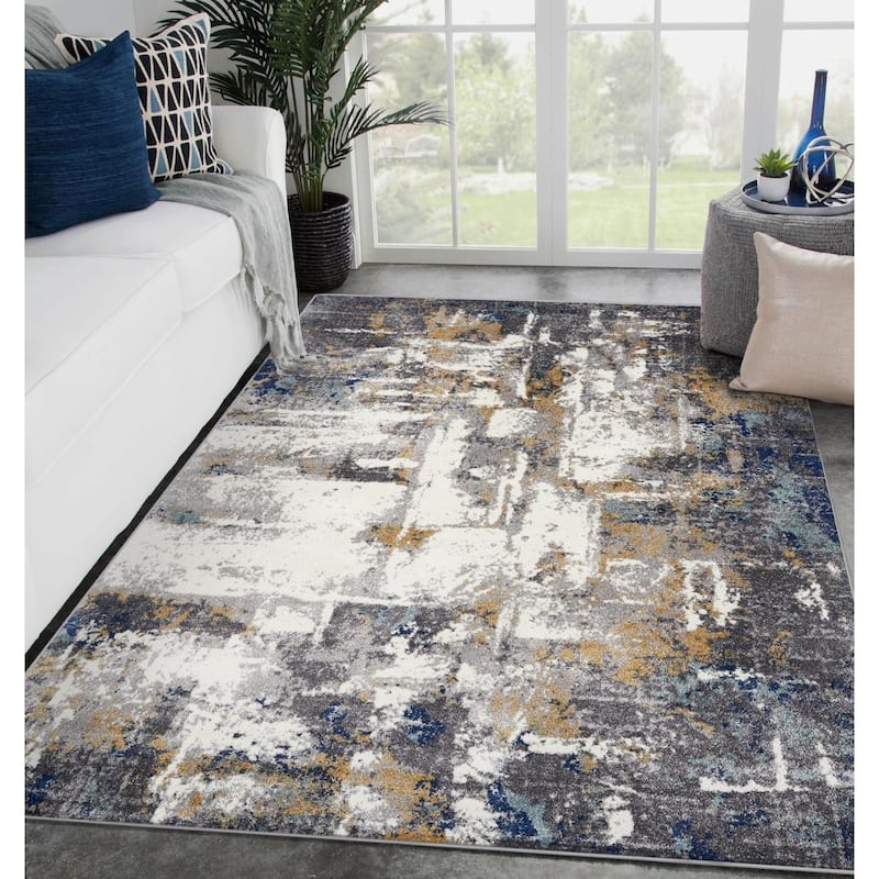 Luxe Weavers Abstract Modern Pattern Area Rug - 8' x 10' - Gray
