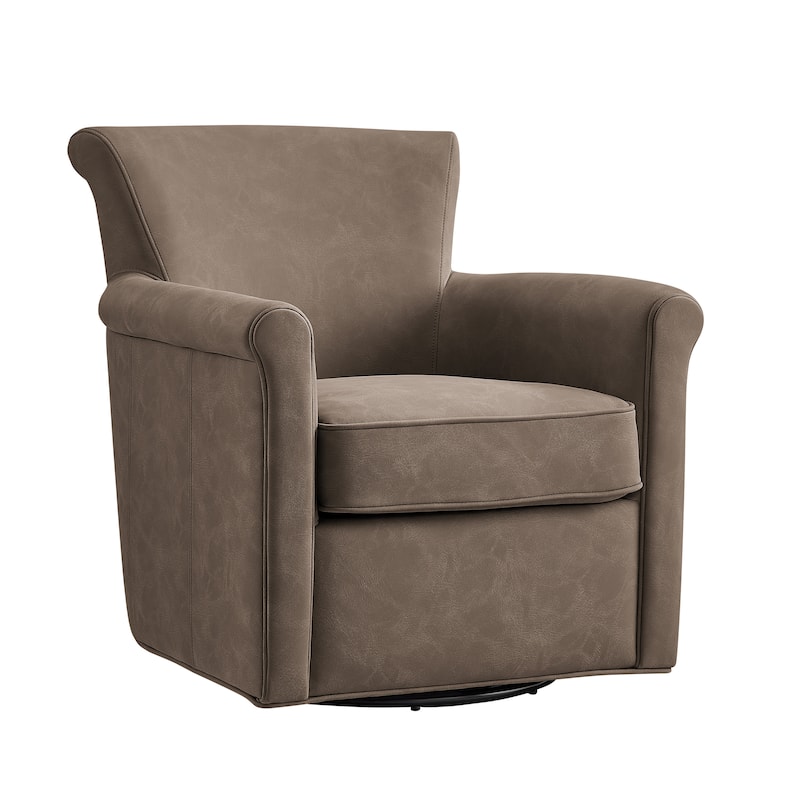 Whitby Faux Leather Swivel Accent Chair