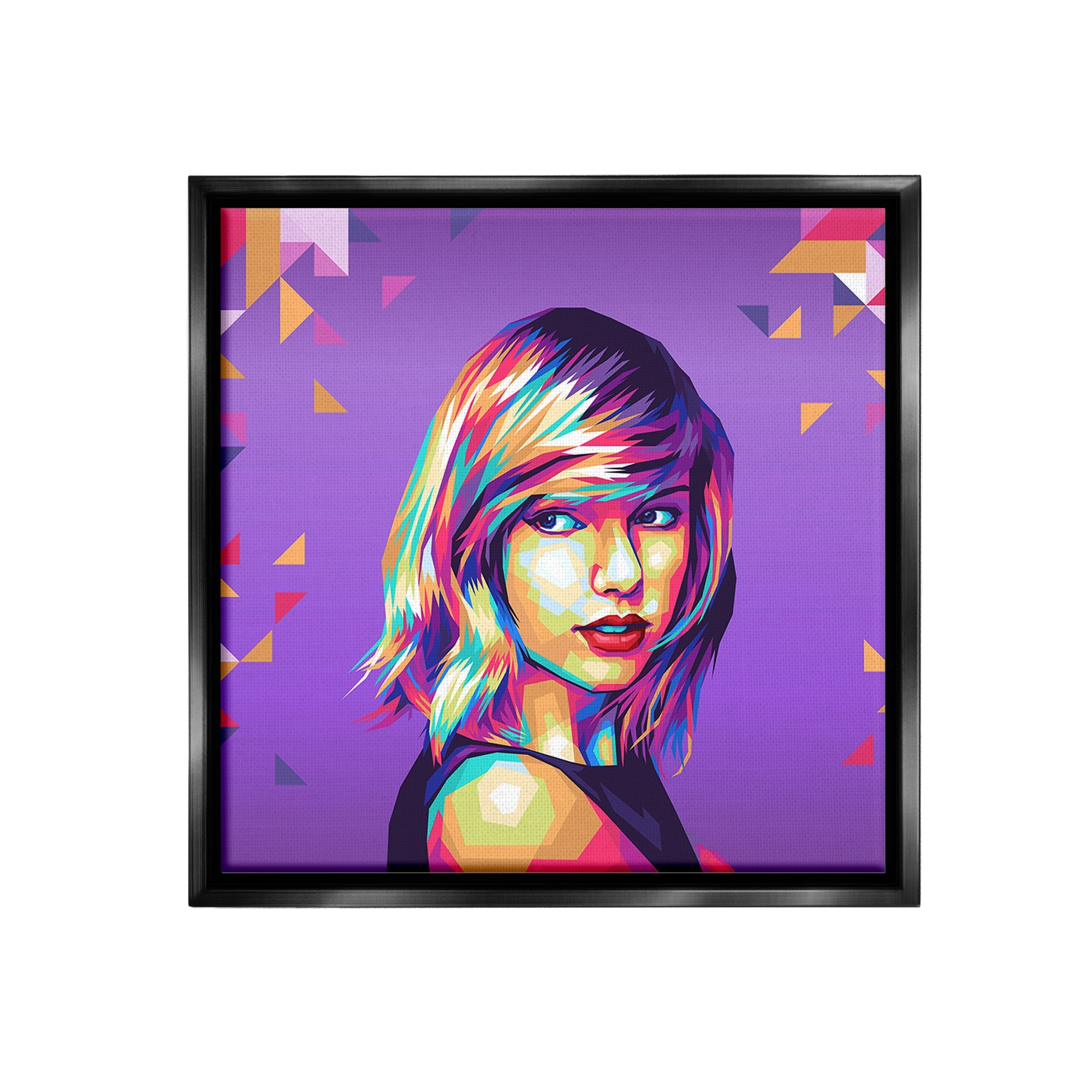 Stupell Pop Icon on Purple Framed Floater Canvas Wall Art Design By Birch&Ink