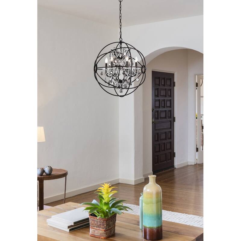 Royce Edge 6 light Dark Bronze Chandelier