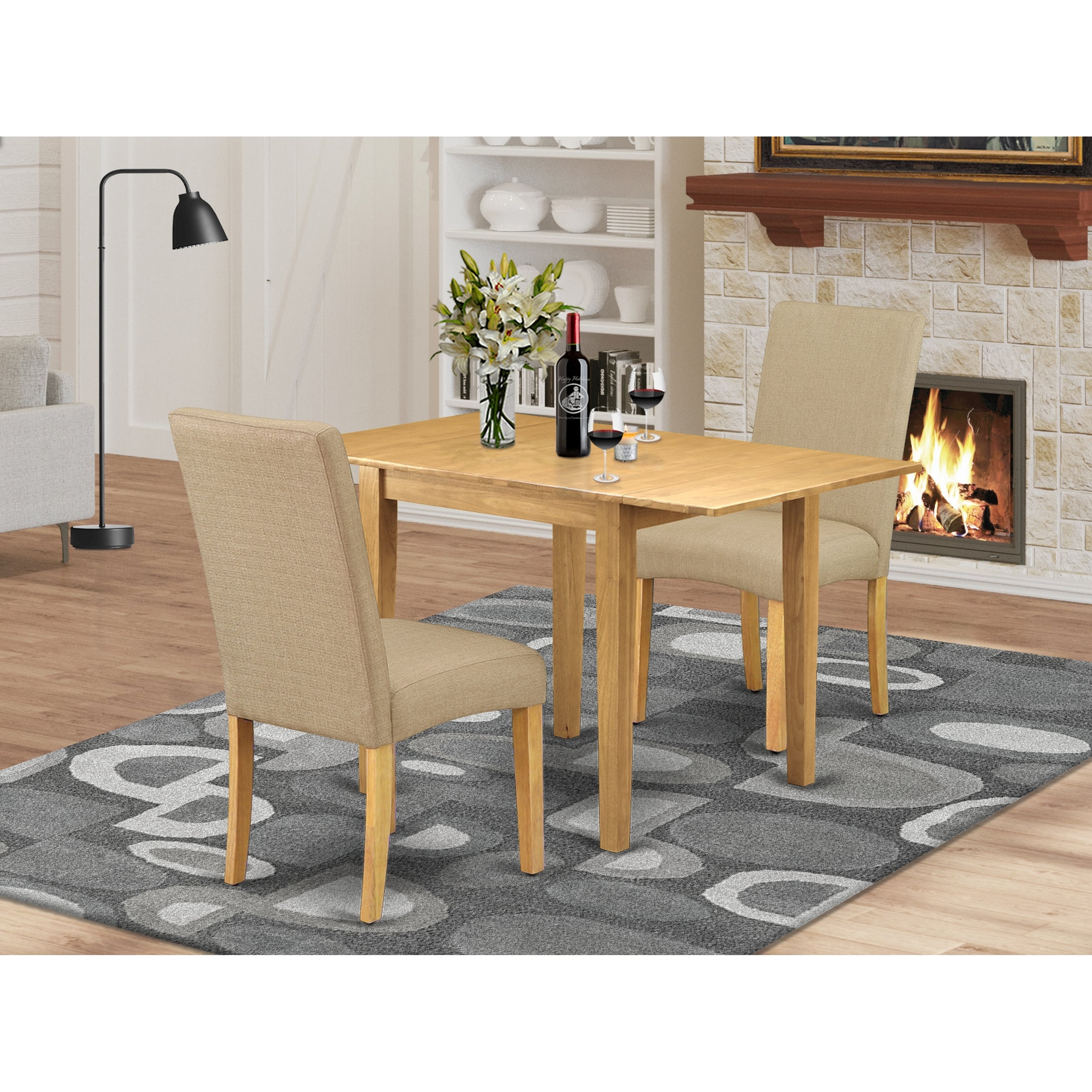Rectangle Dining Table And Chairs For Dining Room With Dark Khaki Color Linen Fabric Seat Number Of Chairs Option Overstock 32448485