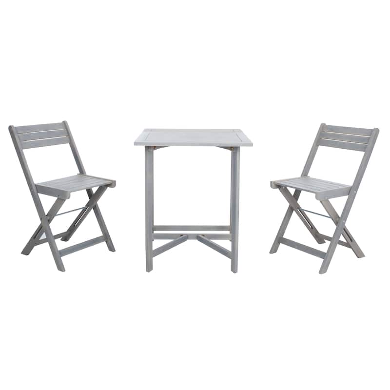 SAFAVIEH Outdoor Laisha Balcony 3-Piece Bistro Set - 24Wx26Dx29H - Ash Grey