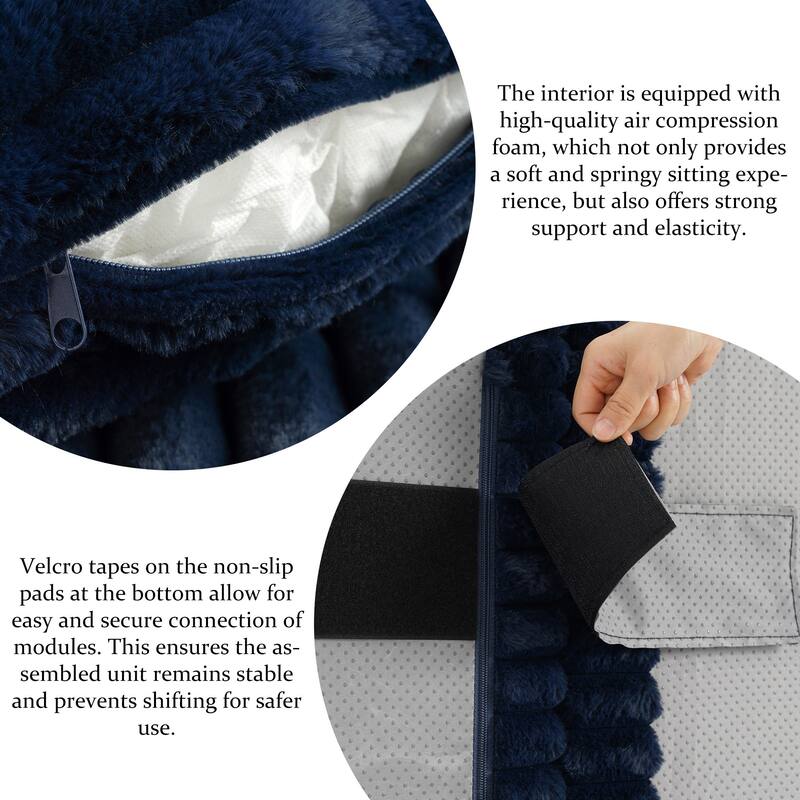 Scandinavian Corduroy Full-Foam Modular Sectional Sofa Set