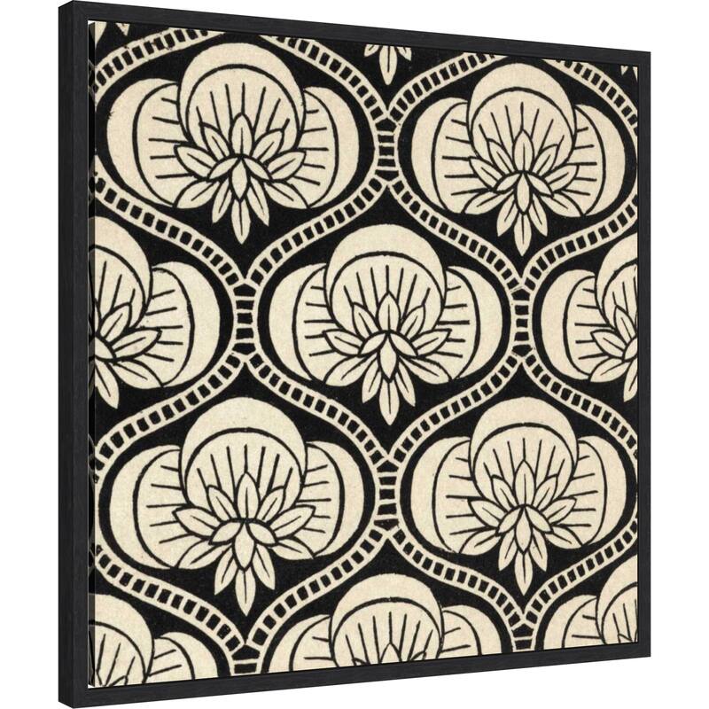 Ornamental Tile Motif No. 1 by Vision Studio (22 x 22 in.), Framed Canvas Wall Art Print