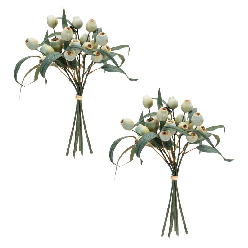 Pod Foliage Artificial Bundle - 14"- Green - Set of 2