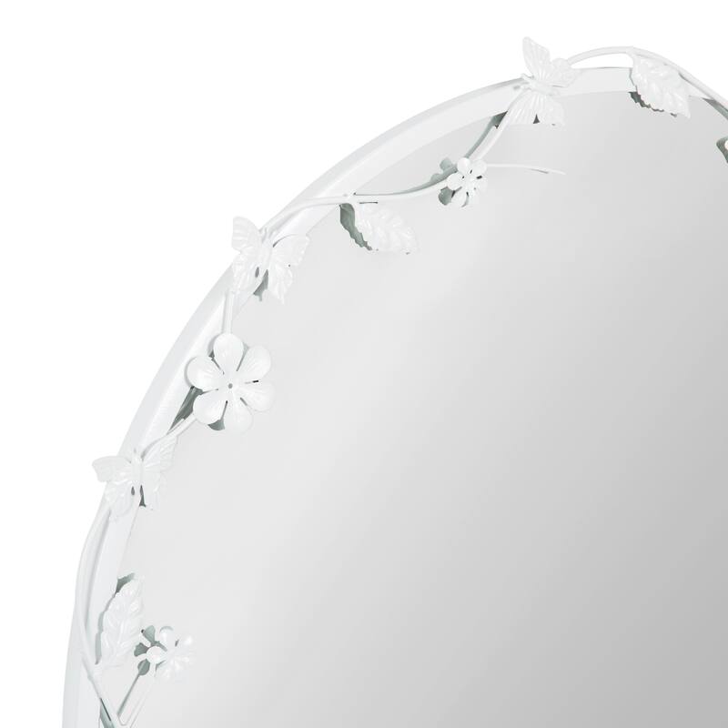 Kate and Laurel Rosella Floral Wall Mirror Metal