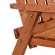 preview thumbnail 5 of 9, Bistro Set,Outsunny Patio Bench,Garden Bench with Middle Table and Umbrella Hole,Wooden Outdoor Bench for Patio