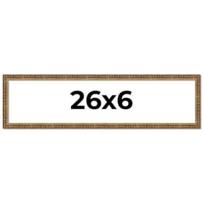 26x6 Frame Gold Kingsley Distressed Solid Wood Picture Frame Width
