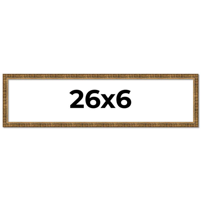 26x6 Frame Gold Picture Frame - Complete Modern Photo Frame Includes
