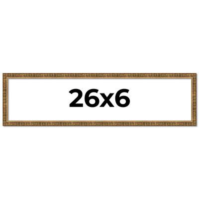 26x6 Frame Gold Picture Frame - Complete Modern Photo Frame Includes