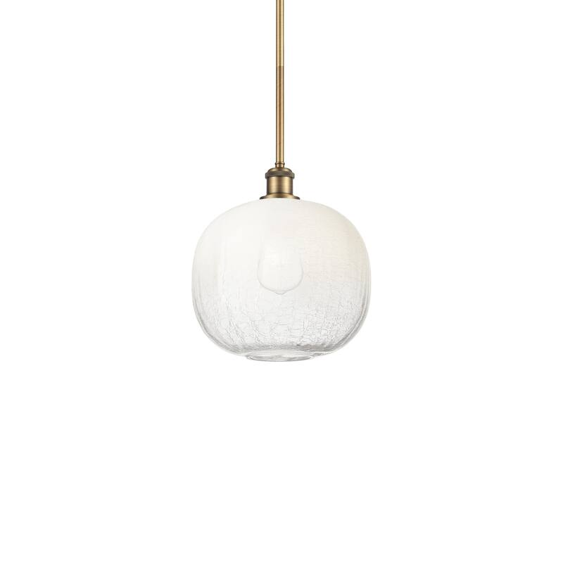 Innovations Lighting 516-1S-12-11 Brookhaven Sphere Pendant Brookhaven - Brushed Brass / Opal
