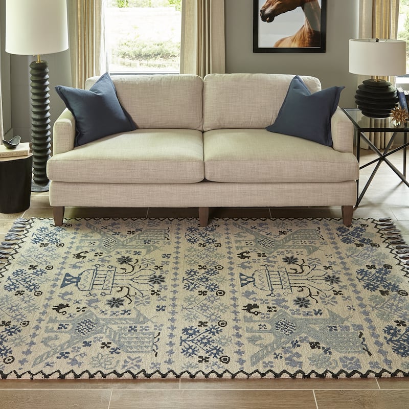 Momeni Tahoe Hand-tufted Wool Blue Area Rug