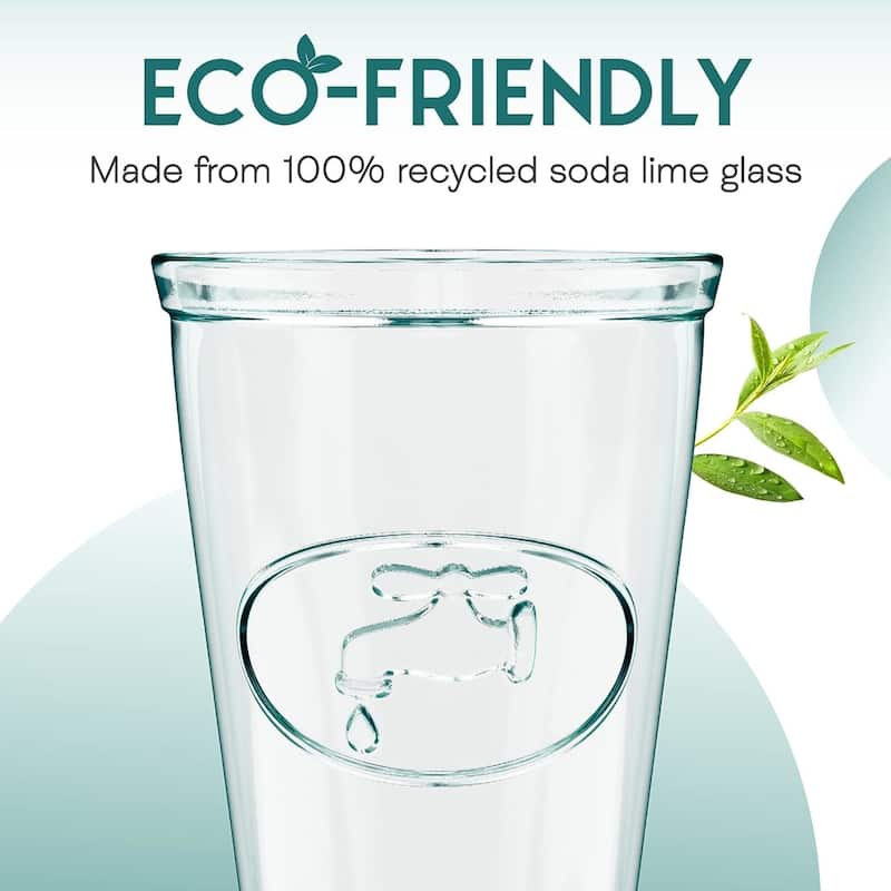 Amici Home Set of 4 Water Tap Collection Drinking Glassees - 16 oz