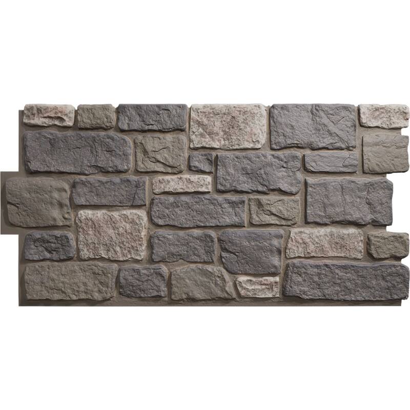 EverStone Cobblestone Faux Stone Panel, 48"W x 23 3/4"H x 1 1/8"D