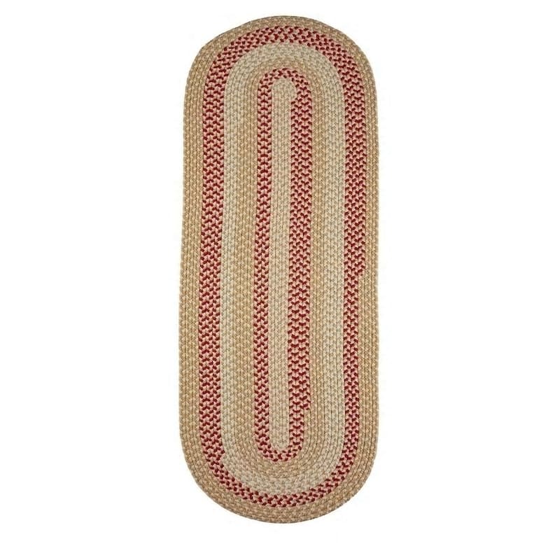 Rhody Rug Mission Hill Indoor/Outdoor Braided Area Rug - Natural - 2' x 6' Runner