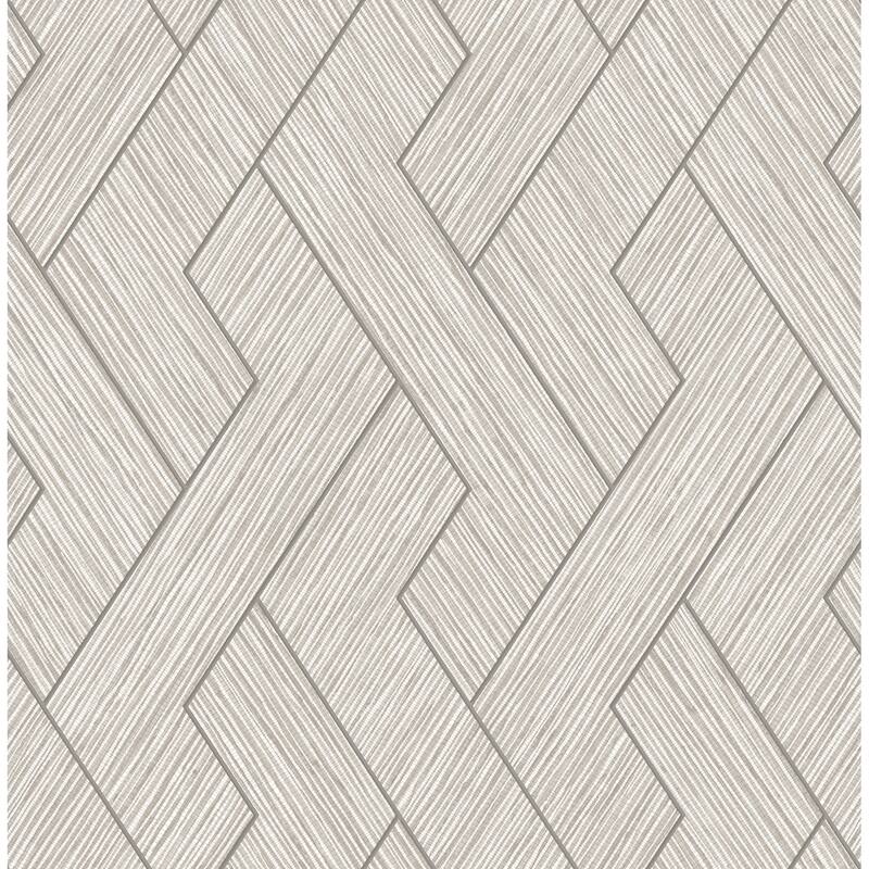 Advantage Ember Light Grey Geometric Basketweave Wallpaper